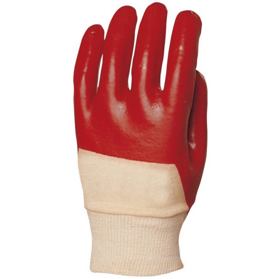 MANUSI DE LUCRU PVC ROSU CU MANSETA